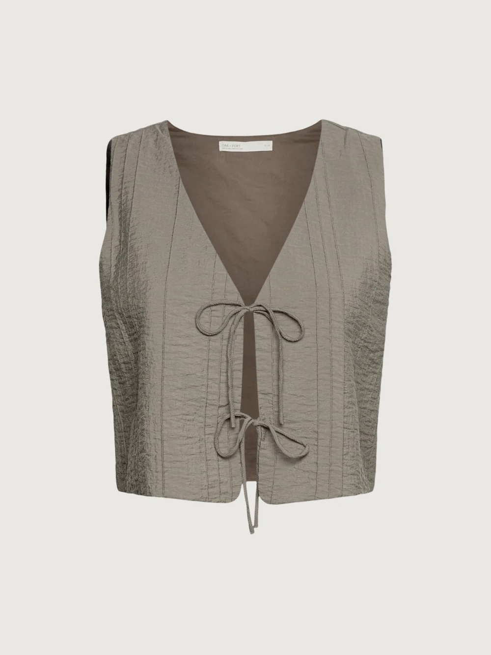 Gauze Tie Front Knit Tank Top